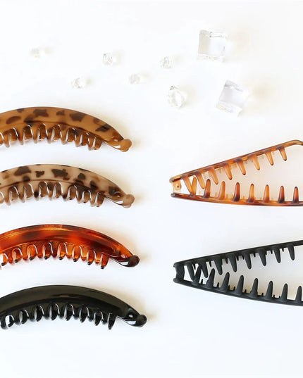 Frosted Solid Color Banana Hair Clips – Fashion Ponytail Barrettes & Hair Claws for Women