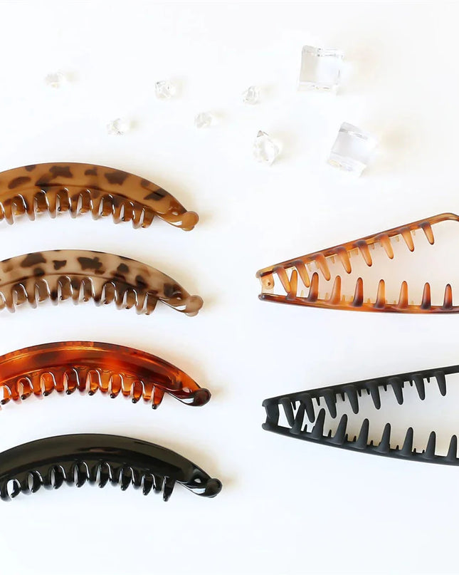 Frosted Solid Color Banana Hair Clips – Fashion Ponytail Barrettes & Hair Claws for Women